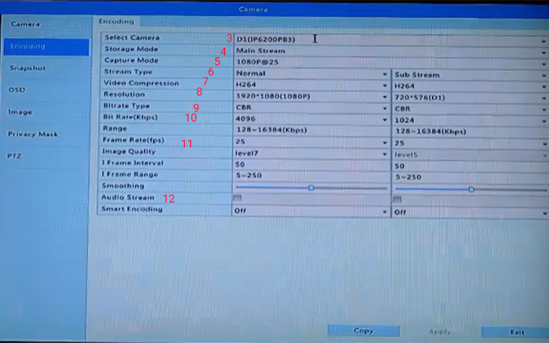 آموزش تنظیمات encoding داهوا