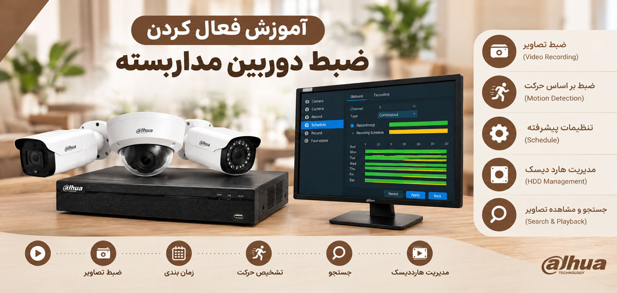 چگونه ضبط دوربین مداربسته را فعال کنیم